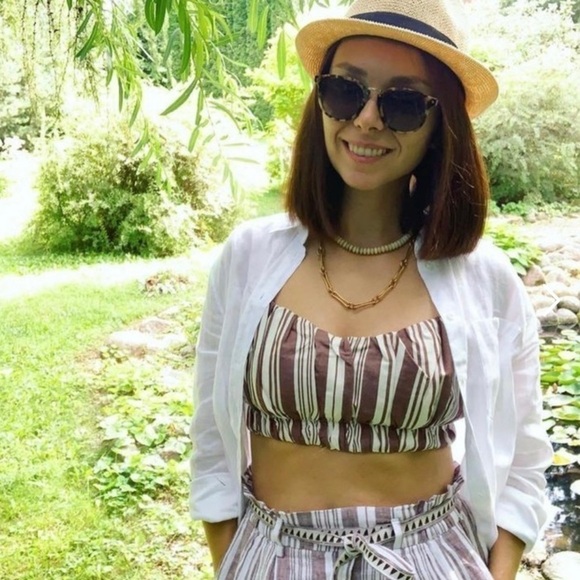 H&M x Lemlem Crop Top XXL NWT Striped Lyocell-Blend Blogger Fav African Designer - Picture 1 of 14